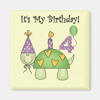 Imán Tortuga 4 camisetas de cumpleaños y regalos