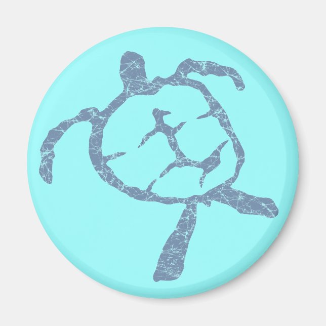 Imán tortuga azul oscuro (Frente)