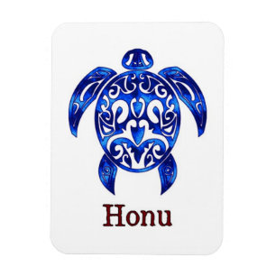 Imán Tortuga de mar hawaiana azul el chispear en blanco
