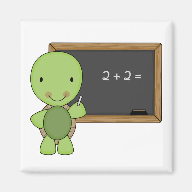 Imán tortuga de pizarra pequeña (Frente)
