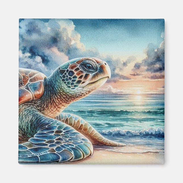 Imán Tortuga del Mar Verde (Frente)