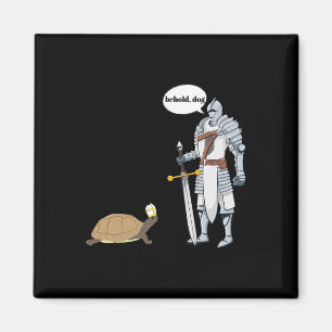 Imán Tortuga divertida de perro con un Gorra sacerdote,