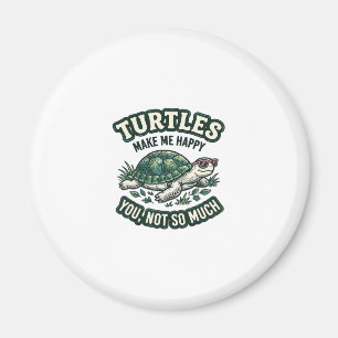 Imán Tortuga Divertida Me Hace Feliz Vintage