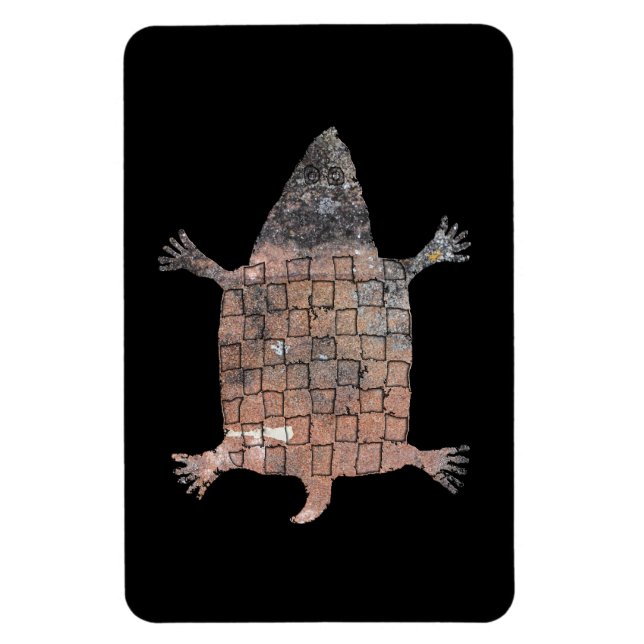 Imán Tortuga estilizada - Diseño de alfarería de fibras (Vertical)