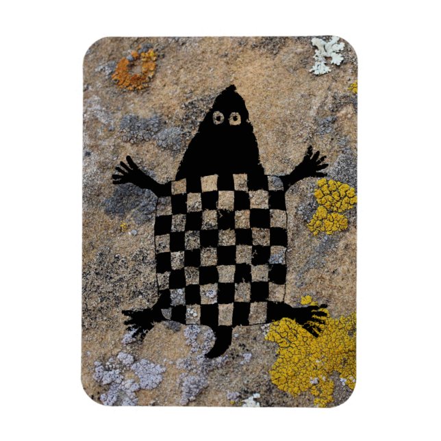 Imán Tortuga estilizada - Diseño de alfarería de fibras (Vertical)