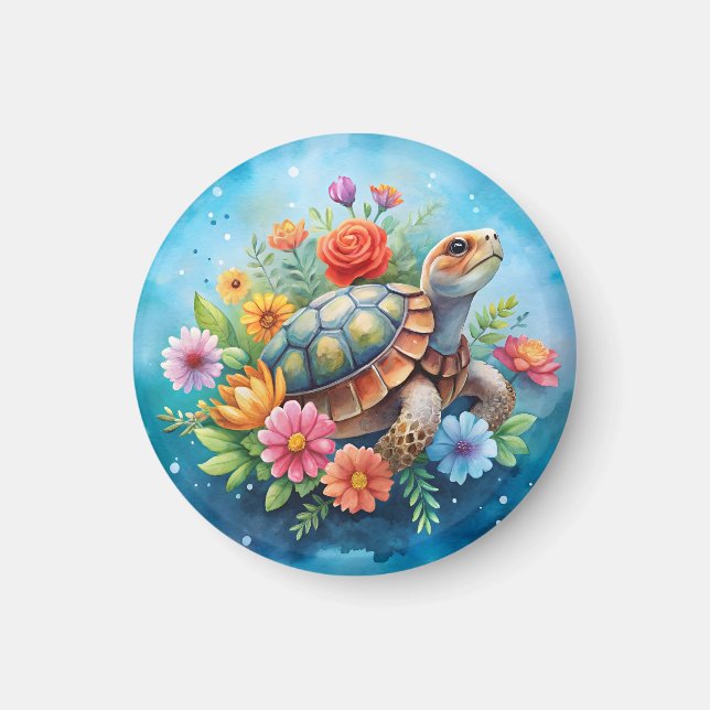 Imán Tortuga floral (Frente)