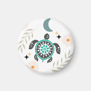 Imán Tortuga Floral Boho - Luna Crescent