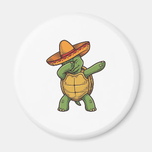 Imán Tortuga haciendo dabbing Sombrero Diseño Vector Vi