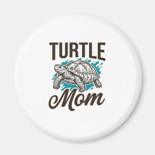 Imán Tortuga Mamá Diseño Vectorial de Grabado Vintage_1