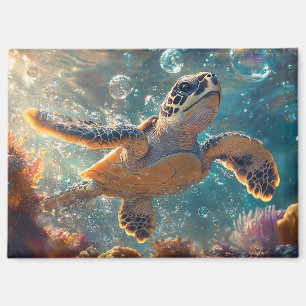 Imán Tortuga marina de bebé con burbujas