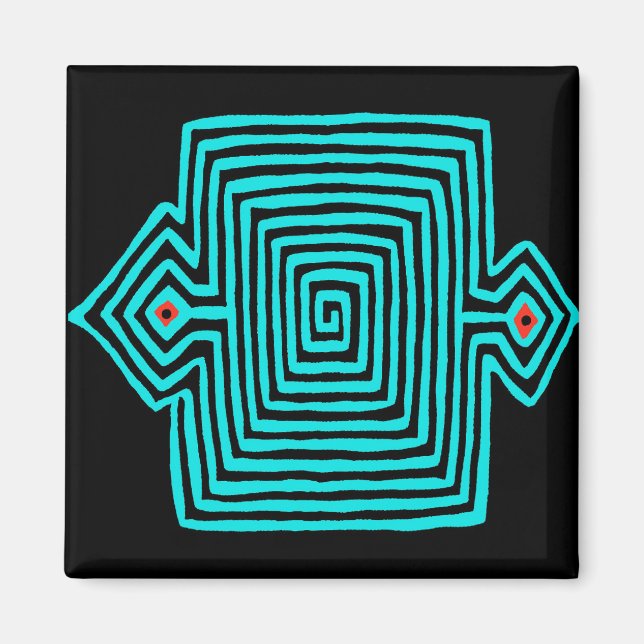 Imán Tortuga Mola de Panamá - Azul Negro (Frente)