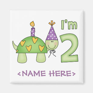 Imán Tortuga pequeña en segundo cumpleaños