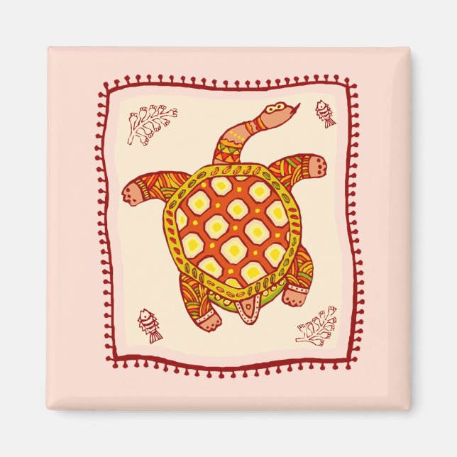Imán Tortuga Quilt (Frente)