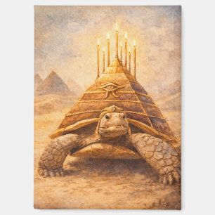 Imán Tortuga Sulcata pastel de cumpleaños pirámide egip