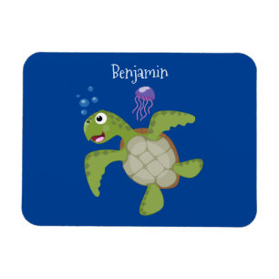 Imán Tortuga verde dulce personalizado ilustracion