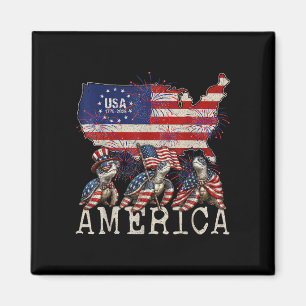 Imán Tortugas marinas bandera americana día de la indep