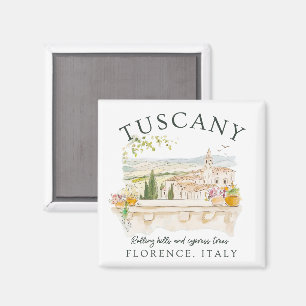 Imán Toscana Italia Colinas de viajes y cipreses