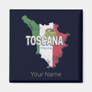 Imán Toscana Italia Región Retro Mapa Vintage Fattoria