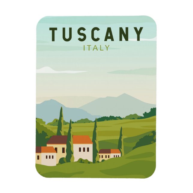 Imán Toscana Italia Viaje Arte de época (Vertical)