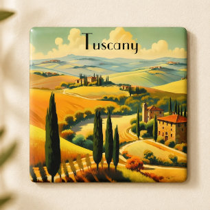 Imán Toscana Rural Antigua Texto Personalizado