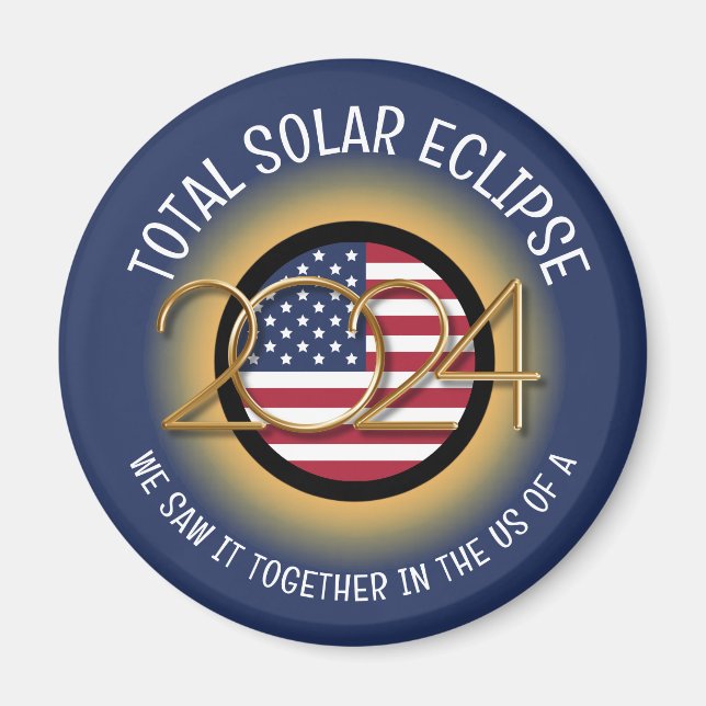 IMÁN TOTAL DE ECLIPSE SOLAR DE 2024 EE.UU. (Frente)