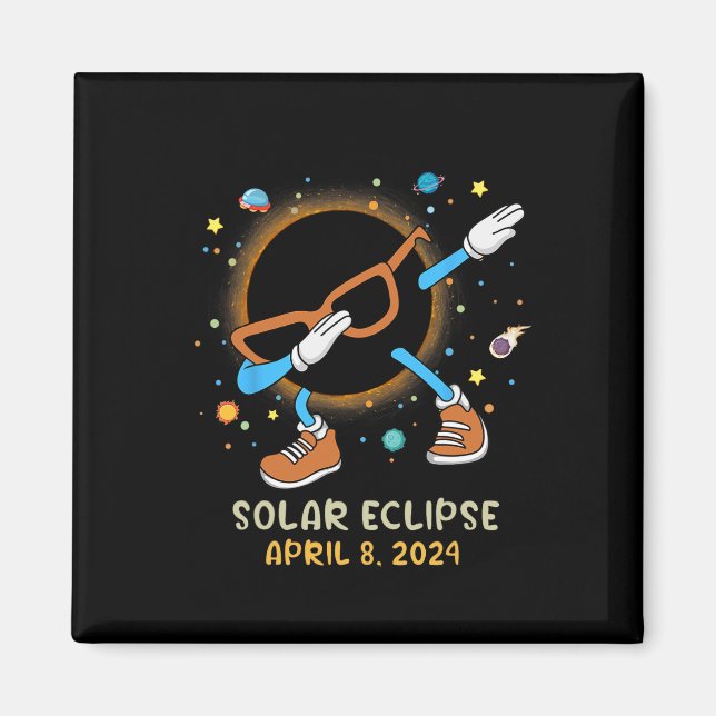 Imán Total Eclipse Solar 2024 Dabbing Divertido Para Ni (Frente)