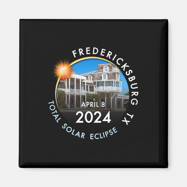 Imán Total Eclipse Solar 2024 Totalidad Fredericksburg  (Frente)