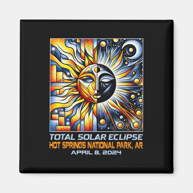 Imán Total Eclipse Solar Hot Springs Ar Arkansas (Frente)