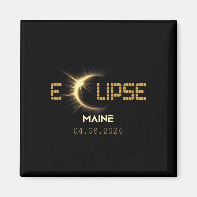 Imán Total Eclipse Solar Maine Totalidad Abril 8 2024 M (Frente)