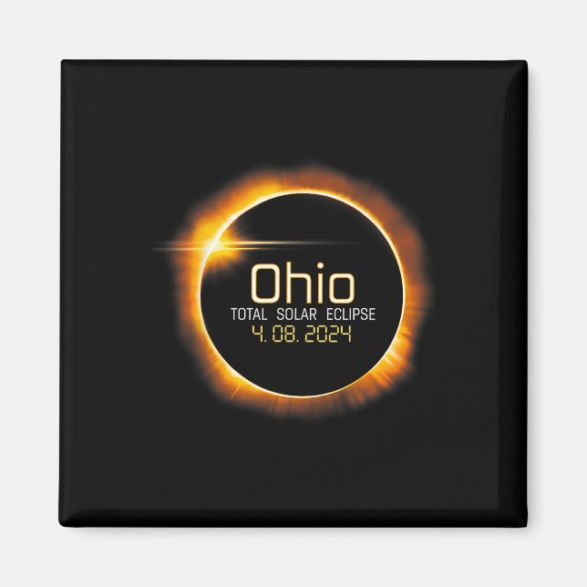 Imán Totalidad De Ohio Eclipse Solar Total Abril 8 2024 (Frente)