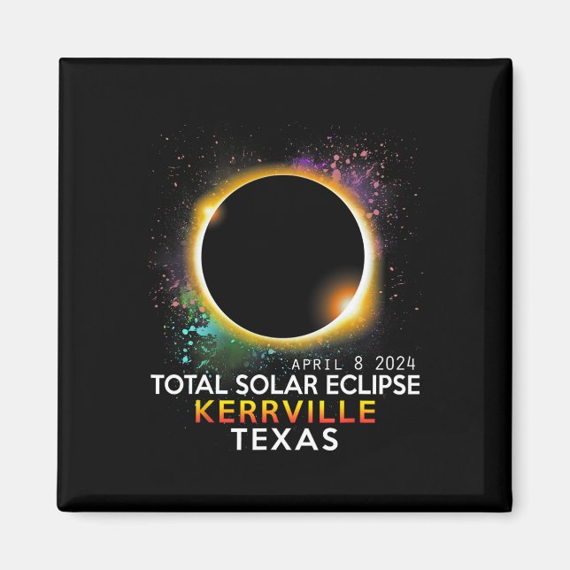 Imán Totalidad de Texas Eclipse solar total Abril 8 202 (Frente)