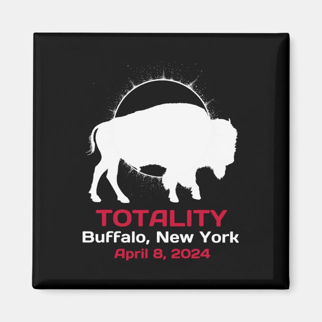 Imán Totalidad del eclipse solar de Nueva York 8 de abr (Frente)
