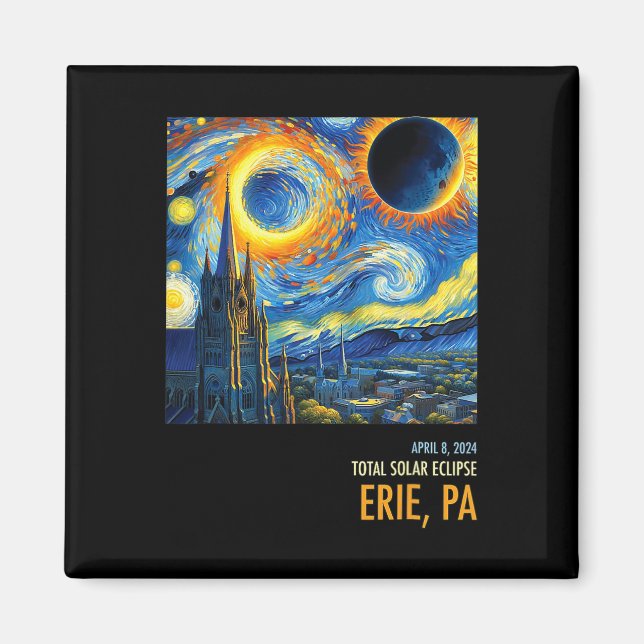Imán Totalidad Eclipse solar total 04 8 2024 Erie (Frente)