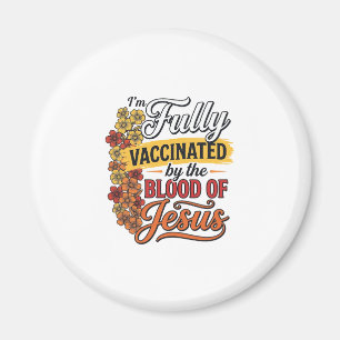 Imán Totalmente vacunado por la sangre de Jesús Diseño 