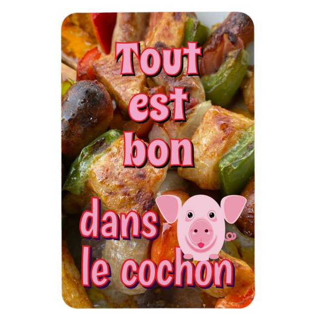 Imán Tout est bon dans le cochon, proverbio francés (Vertical)