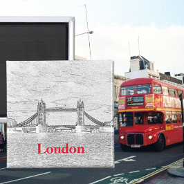 Imán Tower Bridge LONDON Grabado en relieve Magnet