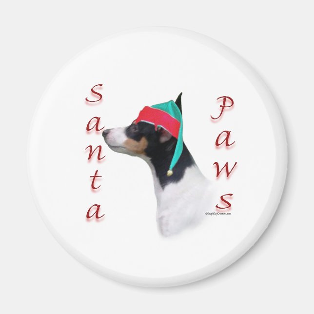 Imán Toy Fox Terrier Santa Paws (Frente)