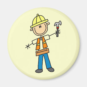 Imán Trabajador de construcción con el martillo