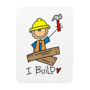Imán Trabajador de Construcción I Construyo Camisetas y