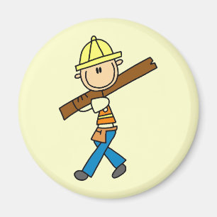 Imán Trabajador de la Construcción con Madera