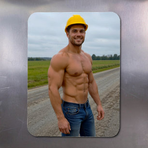 Imán Trabajador de la Construcción Musculoso No. 1 Vini