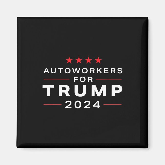 Imán Trabajadores para Trump 2024 - Diseño sindical de  (Frente)