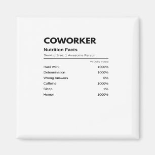 Imán Trabajadores y colegas divertidos datos sobre nutr
