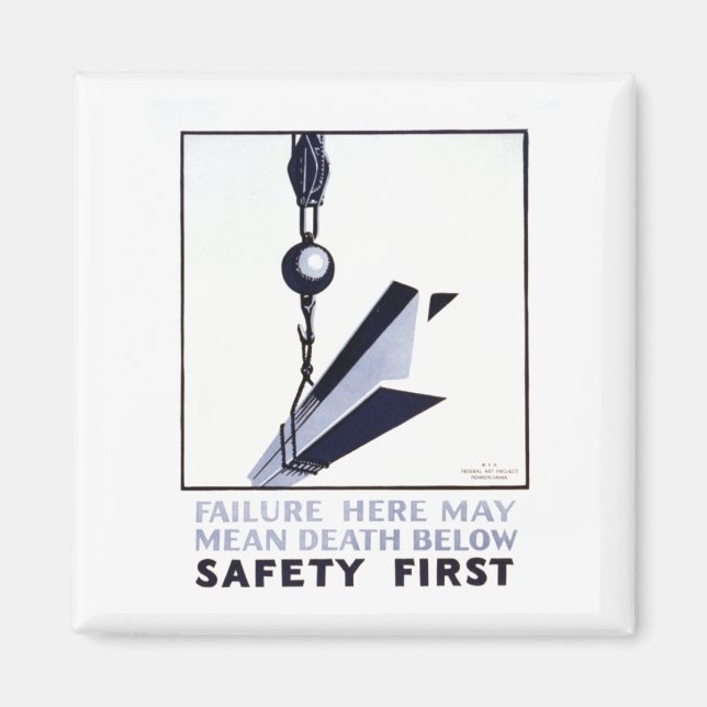 Imán Trabajar con cuidado (Frente)