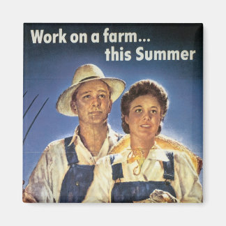 Imán Trabajar en una granja... Este verano