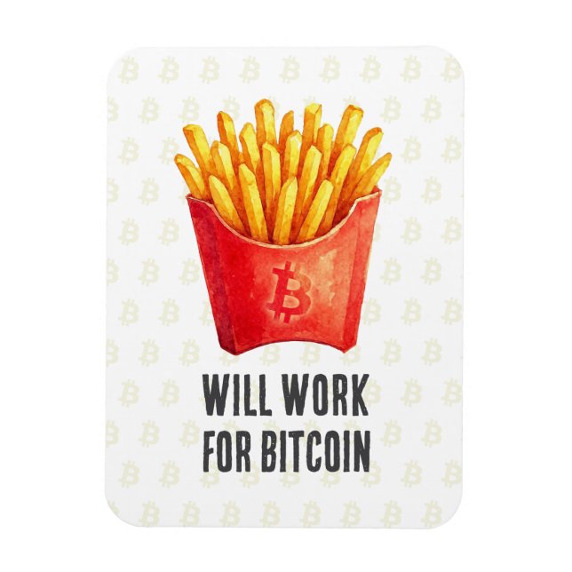 Imán Trabajaré por Bitcoin (Vertical)