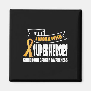 Imán Trabajo con superhéroes Cinta Cáncer Infantil Aw
