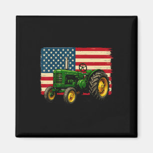 Imán Tractor Agricultor Bandera De EE. UU. 4 De Julio