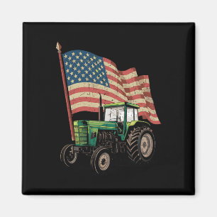 Imán Tractor De Granja Agrícola Usa Flag Tractor Estado