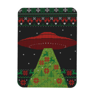 Imán Tractor de OVNI rojo y verde beam Navidades feos